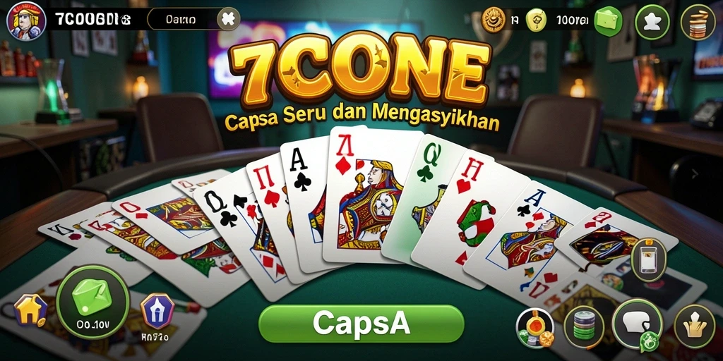 Tampilan antarmuka permainan Capsa yang menarik di 7CONE.