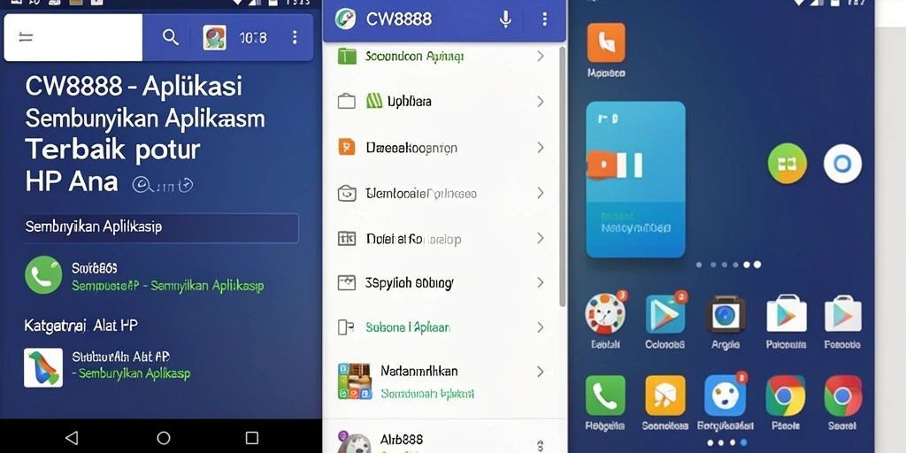 Antarmuka CW8888 yang menonjolkan fitur Sembunyikan Aplikasi.