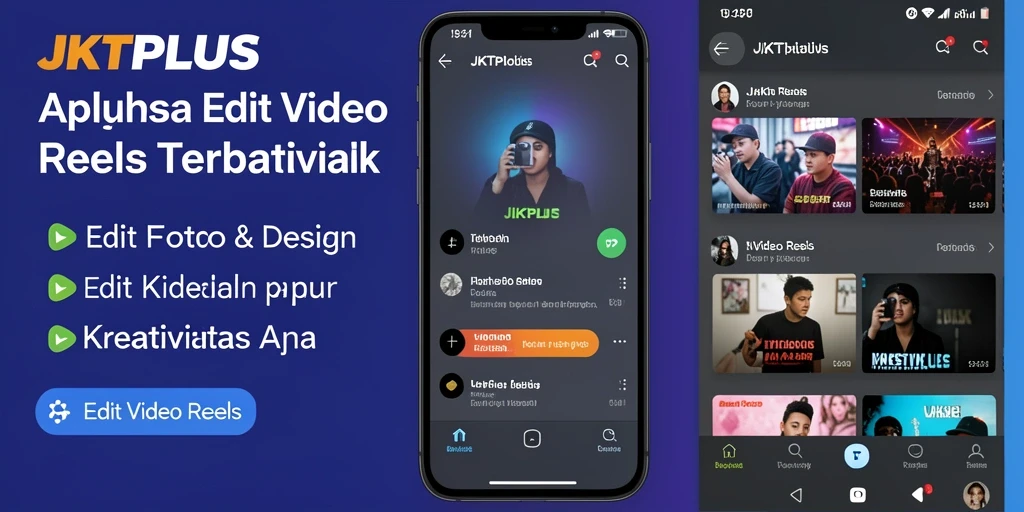 Antarmuka JKTPLUS yang menarik untuk Edit Video Reels.