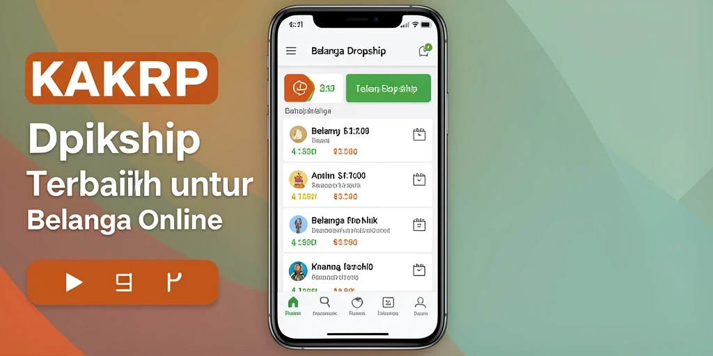 Tampilan antarmuka KAKRP yang menarik untuk aplikasi Dropship.
