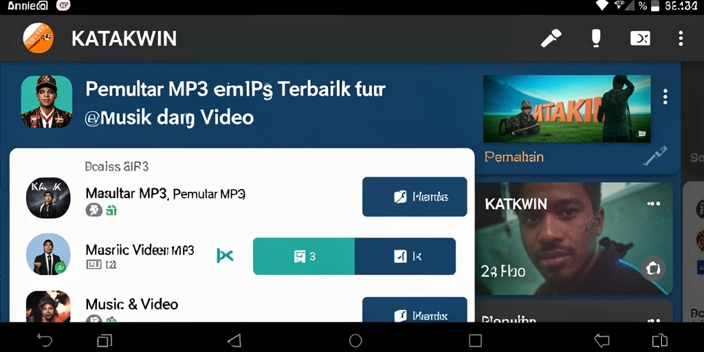 Antarmuka KATAKWIN yang sederhana dan intuitif untuk Pemutar MP3.
