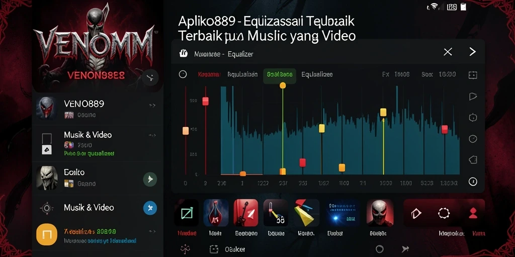 Antarmuka aplikasi Equalizer VENOM889 yang intuitif dan menarik.