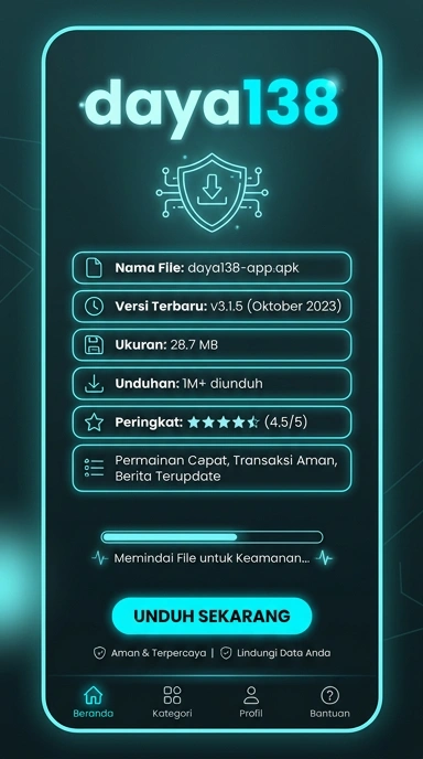 Tampilan halaman APK daya138